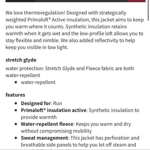 Lululemon Run for Cold Jacket BLACK Sz 4 Primaloft, Reflective, Thumbholes - Picture 8 of 16